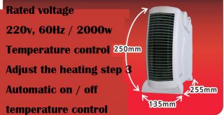 Flat or Upright Fan Heater 2000W Portable Electric Fire Blow Hot Air