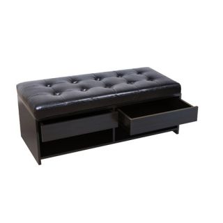  Comfort Central Park Tufted Faux Leather Ottoman Bench 143078