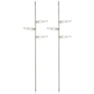 175 983 floor to ceiling laundry pole with 3 hanging arms 2 pack white