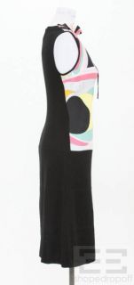 Emilio Pucci Black Wool Multicolor Silk Dress Size 8