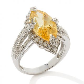 168 884 absolute 4 26ct sterling silver canary marquise scalloped ring