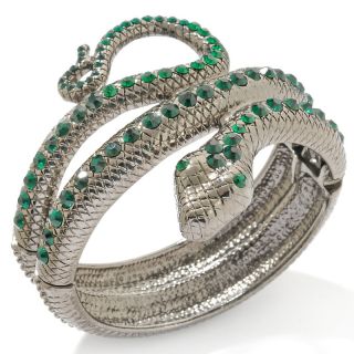 173 707 v by eva v by eva snake design crystal 6 1 2 hinged bangle