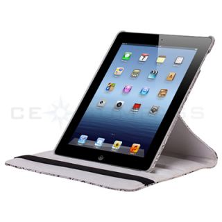 360 Rotating Beauty PU Leather Case Cover with Swivel Stand for iPad 4