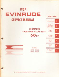 1967 Evinrude Service Manual 60 HP Models
