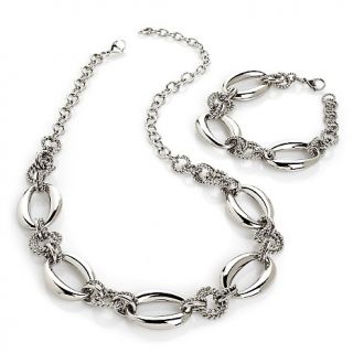 186 030 stately steel stately steel oval links with knots necklace and