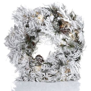 187 396 colin cowie colin cowie 30 flocked white wreath with lights