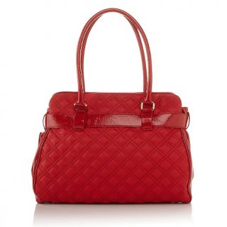 Serena Williams Quilted Satchel with Patent Detail