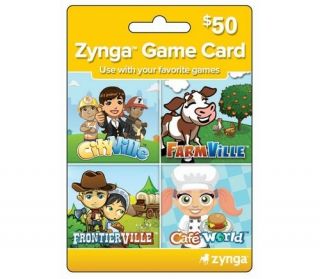 50 Zynga Game Card for Farmville Castleville Zynga Poker Empires