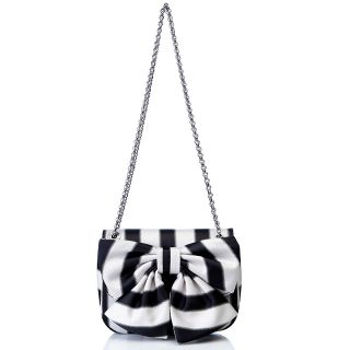 Lulu Guinness Striped Satin Annabelle Small Bow Bag