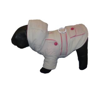 Pet Life Two Tone Jewel Dog Jacket with Hood in Beige Pink