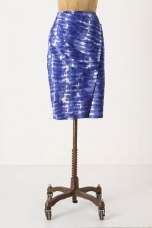  Anthropologie Eva Franco Araca Pencil Skirt Printed Blue 4 s M