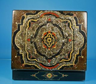 Early Vicorian Lacquer and Mother of Pearl Writing Box