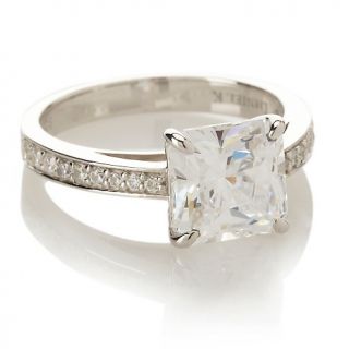 203 885 absolute 3 18ct princess cut solitaire and pave u gallery ring