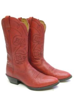 WOMENS ARIAT RED LEATHER FLOWERS COWBOY WESTERN BOOTS SZ 8 B 8B