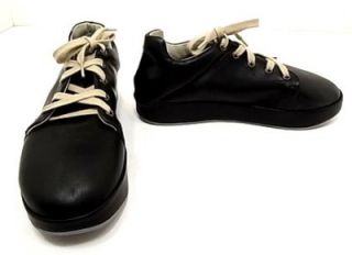 nib fausto santini italy black leather sneaker 38 5 8