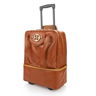 205 846 iman roll into luxury genuine leather wheeled carryall rating