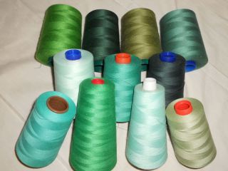 Serger Quilting Sewing Cone Thread Greens 6000 Yards