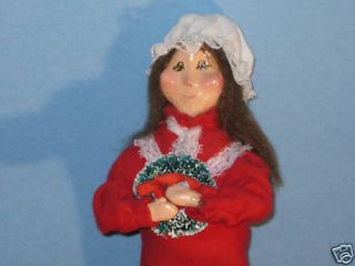 Elf Like Christmas Figure Pajama Girl with Wreath 1984