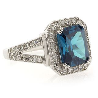 emerald cut alexandrite vintage silver ring