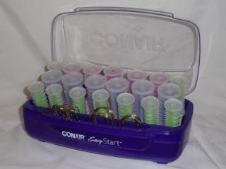 Conair Easy Start 20 Hot Rollers Clips Curlers Purple Pageant Cheer