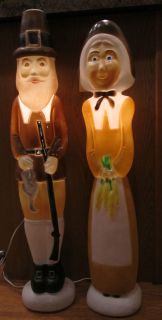 Don Featherstone Pilgrims Blow mold Yard decorations Signed