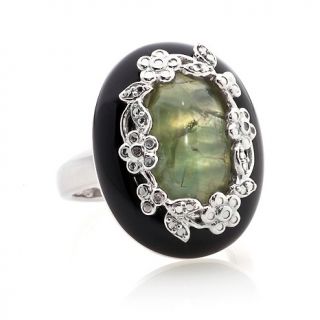 216 915 sterling silver prehnite onyx and diamond ring rating 1 $ 69