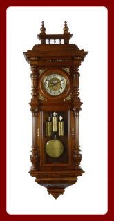 Extraordinary Antique Gustav Becker 3 weight wall clock at 1900 Grand