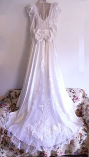 Extraordinary White Beaded Wedding Dress size 4 6
