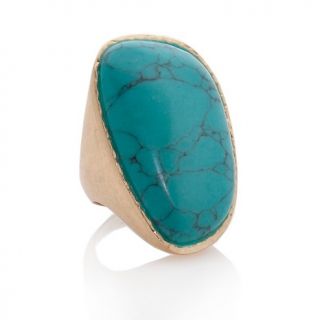 209 709 boheme by the stones simulated turquoise goldtone large ring