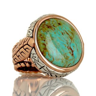 199 779 studio barse green turquoise copper and sterling silver ring