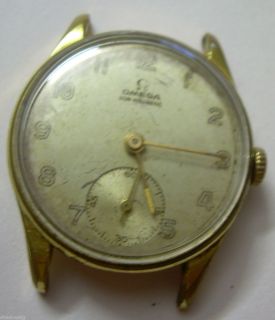 RARE IMPRESSIVE VINTAGE OMEGA NON MAGNETIC 20 M GOLD PLATED WATCH