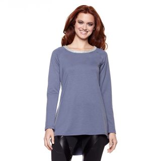 222 378 serena williams french terry sweatshirt with beaded neckline