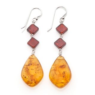 223 903 age of amber honey and cognac amber sterling silver dangle