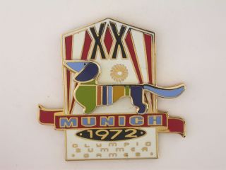 1972 Munich Olympic Mascot Waldi Dachshund Pin on Pin