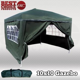 EZ Canopy Pop Up Tent Canopy 10 x 10 Gazebo with 4 Walls Heavy Duty