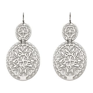 219 484 stately steel stately steel floral filigree double oval drop