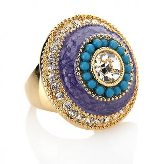 205 288 universal vault multicolor beaded goldtone dome ring rating 2