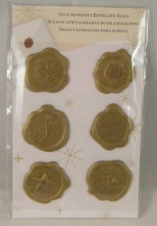 NIP Self Adhesive Envelope Seals Rubber Wax Stamps Stickers Gold