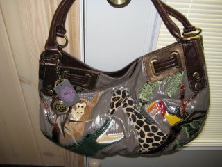 Rare Sharif Exotic Animals Collage Tote With Matching Keychain ( Sold