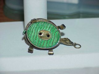 Antique Jewelry Chinese Export Silver Filigree Cloisonne Turtle