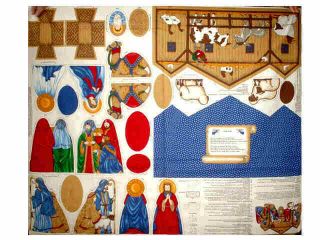 Piece Fabric Nativity Set with Stable Cotton Panel