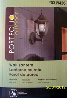 Portfolio Outdoor Exterior Wall Lantern Porch Light w Photo Sensor