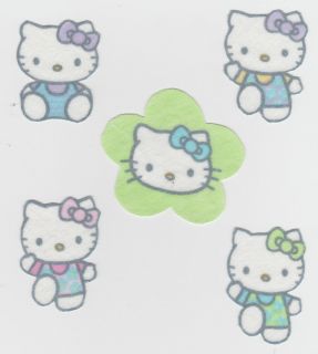 Hello Kitty Flower Set Fabric Appliques Iron Ons