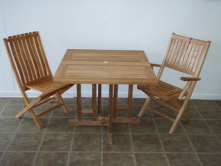 Teak Outdoor Patio Furniture Table Drop Leaf 35 Aslowas$250 w Chairs