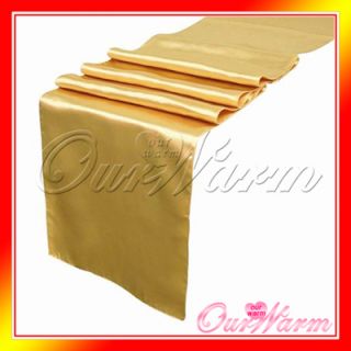 Gold Satin Table Runners Wedding Banquet Decor Colors