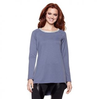 222 378 serena williams french terry sweatshirt with beaded neckline