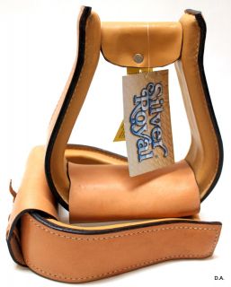 Royal King Light Oil Leather Covered Western Stirrups Horse Tack