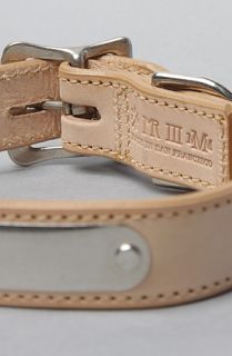Mister The Leather Blank Nameplate Dog Collar in Tan