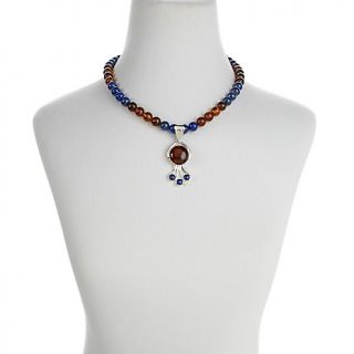 233 289 mine finds by jay king amber and lapis pendant with beaded