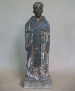  19th Century San Vicente Ferrer Wooden Santo Carving 13”